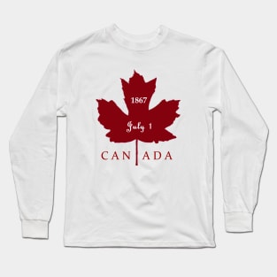Red Maple Leaf - Canada Day - July 1st  Canadian Independence Day Long Sleeve T-Shirt